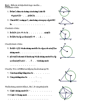 Ôn tập chương 2 - Hình học 9